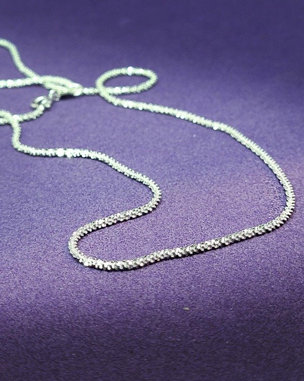 Producto - C 344 - Cadena de Plata 925 - Eslabón fantasía diamantada - 45 cm