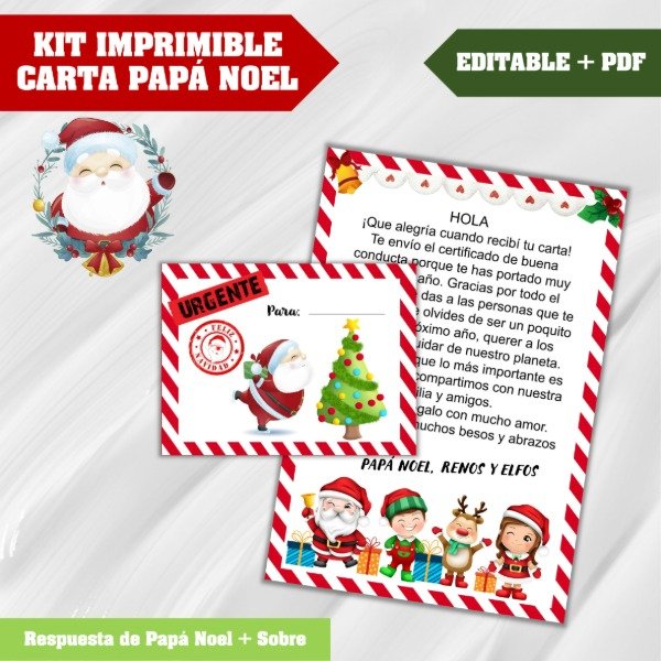 Producto - Kit Imprimible Navidad Carta a Papá Noel - 3