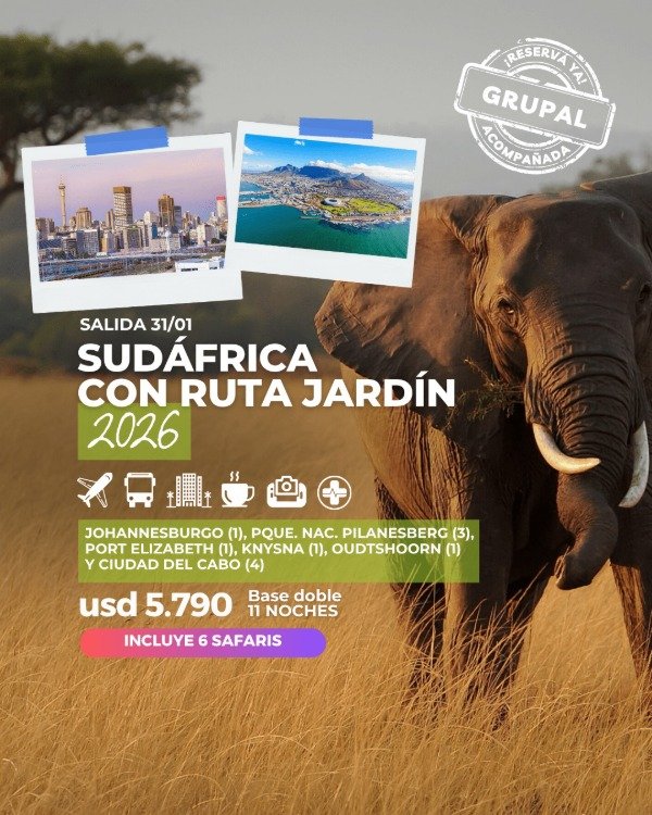 Producto - SUDÁFRICA CON RUTA CON JARDÍN