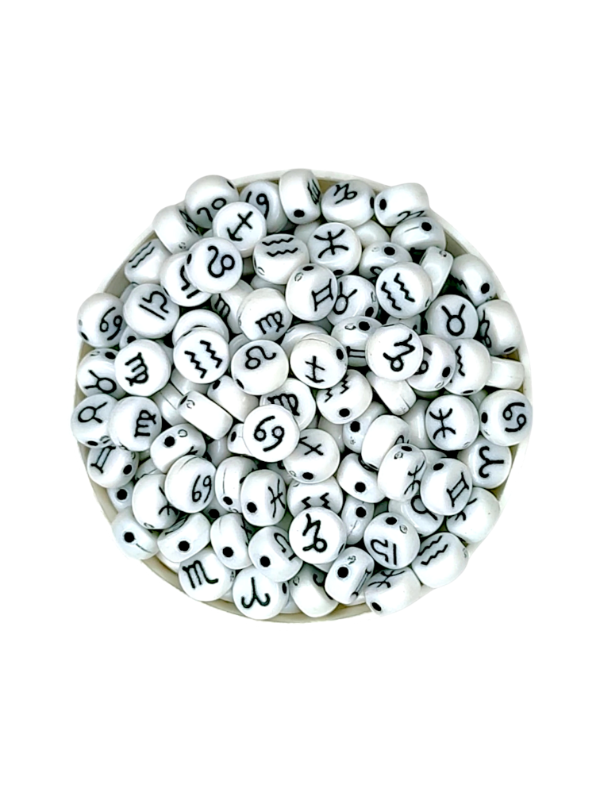 Producto - CUENTAS SIGNOS DEL ZODIACO BLANCO ASTROLOGÍA