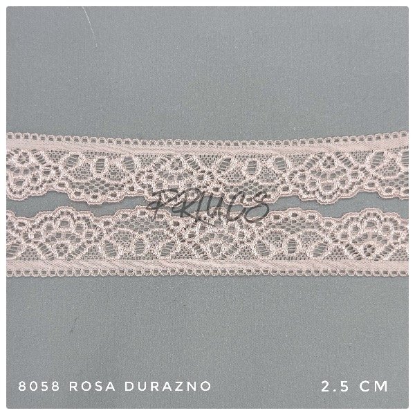 Producto - 8058- Puntilla Elastizada 2.5 cm ROSA DURAZNO