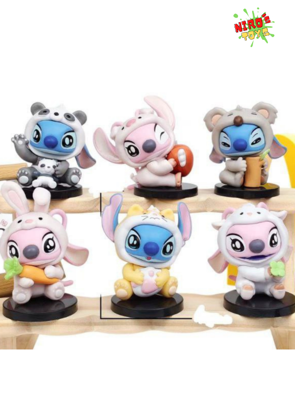 Producto - Stitch set x6 (10cm) - Figura Stitch - Nirostoys