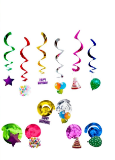 Producto - GUIRNALDA COLGANTE METALIZADA HAPPY BIRTHDAY 6PCS
