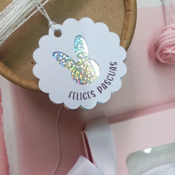 Producto - Tags flor conejos doble holográficos