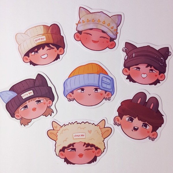 Producto - Stickers BTS con Gorritos! - 1
