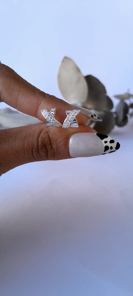 Producto - Aros plata cruz microcubic