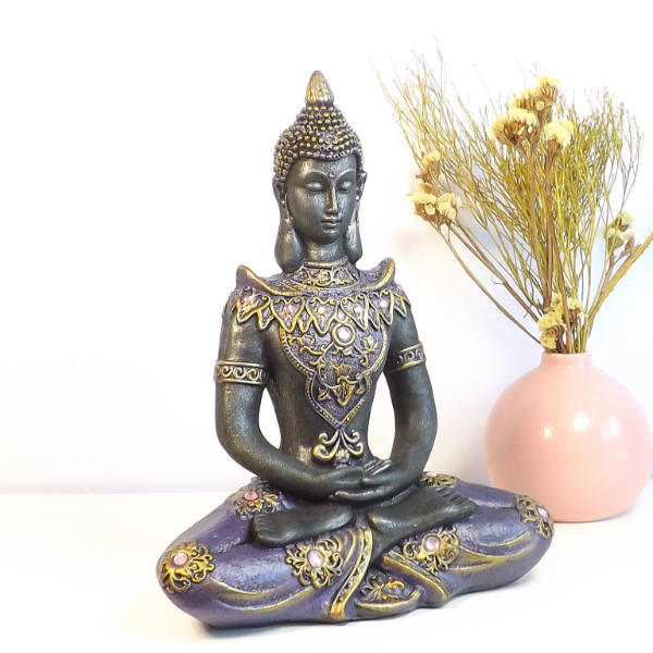 Producto - Buda Meditativo en Violeta y Oro - BM27