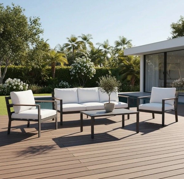 Producto - Set Living Aluminio 5 Piezas Sillones Mesa - #E