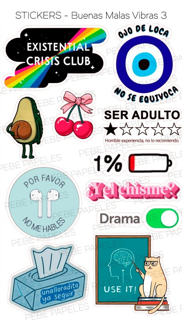 Producto - Stickers Buenas Malas Vibras 3