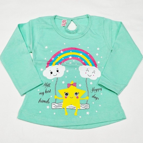 Producto - camiseta bebe nena verdde agua talle 2