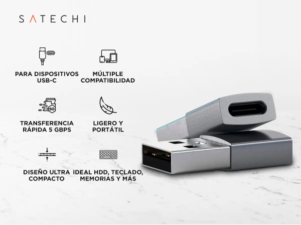 Producto - Adaptador Satechi De Usb A A Usb C Convertidor -Gadnic (Msatad01) - 1