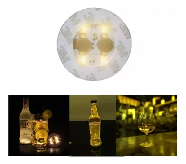 Producto - Base Luces Led cálida Autoadhesivas para vasos o botellas - 0