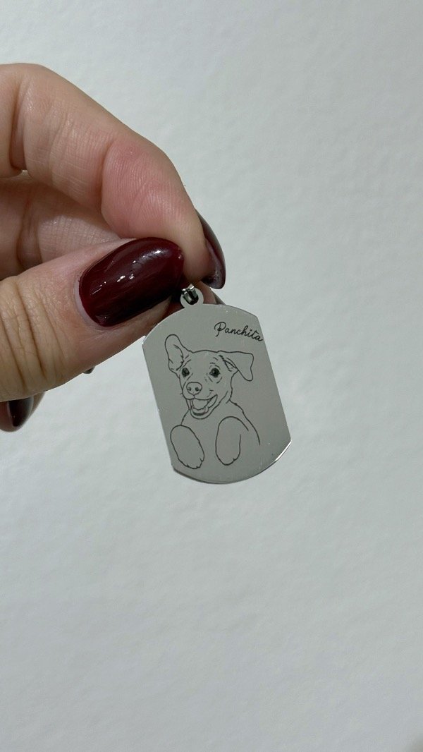 Producto - Dije medalla grabado 3cm ACERO QUIRÚRGICO - 1