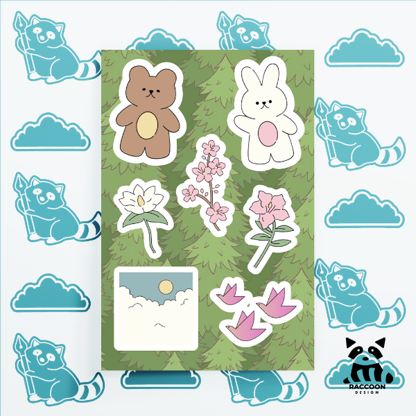 Producto - Plancha de Stickers Floral Forest