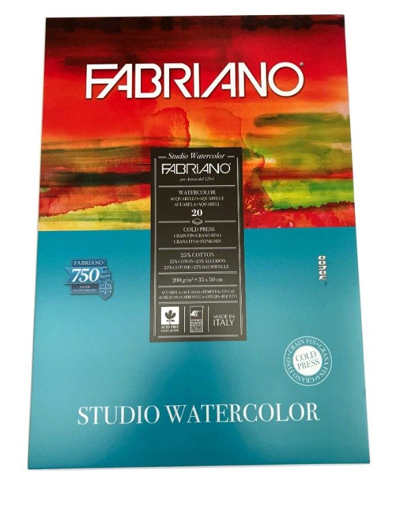 Producto - Block Fabriano Watercolor Premium 35x50 200gr x 20 hjs
