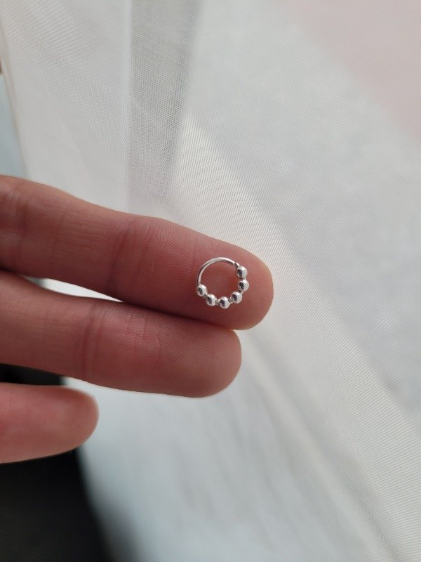 Producto - Argollita bolitas mini 8 mm Plata 925