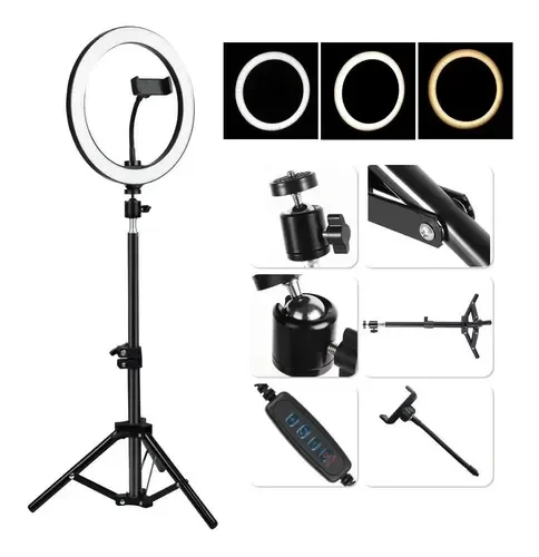 Producto - Aro de Luz 30cm con tripode de 2mt