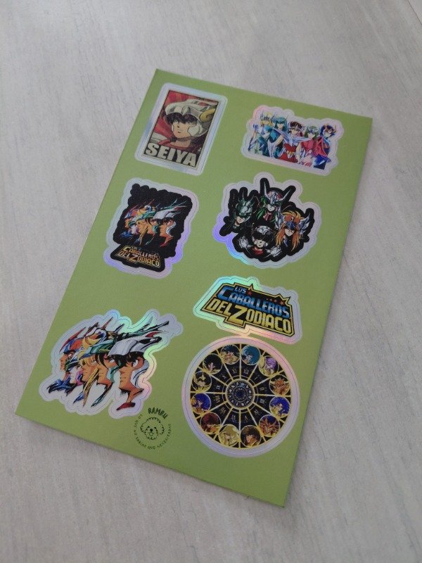 Producto - Planchitas de stickers - Los caballeros del zodíaco