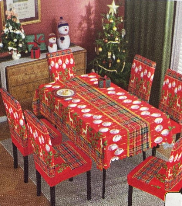 Producto - Fundas de silla + mantel navideño - 2
