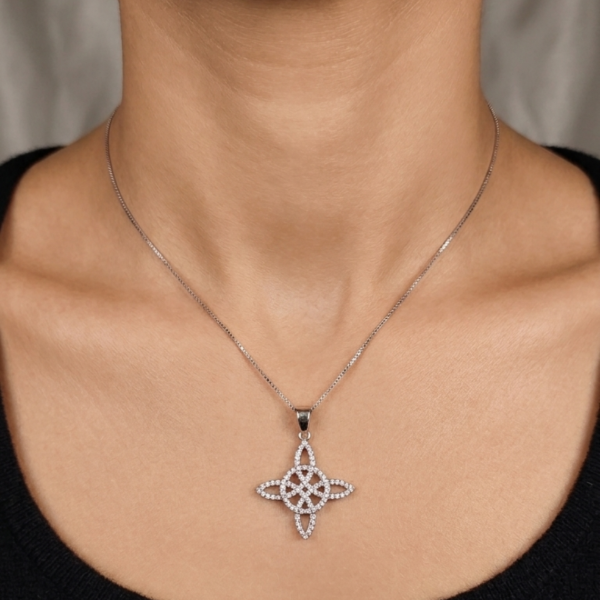 Producto - Dije Nudo de Bruja Plata 925 con Circones Engastados - 3