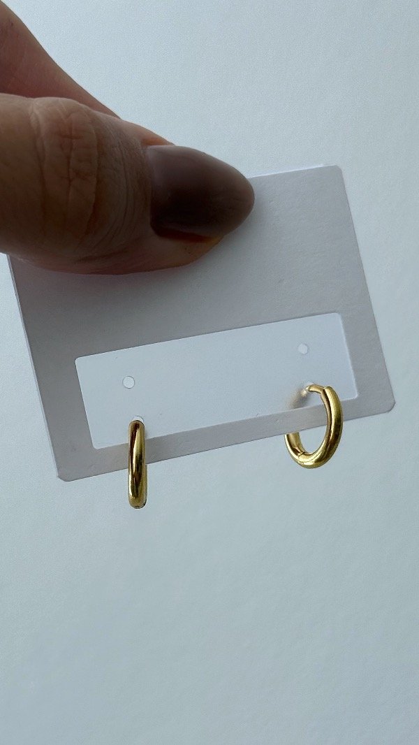 Producto - Argollas finas clic 12mm ACERO DORADO