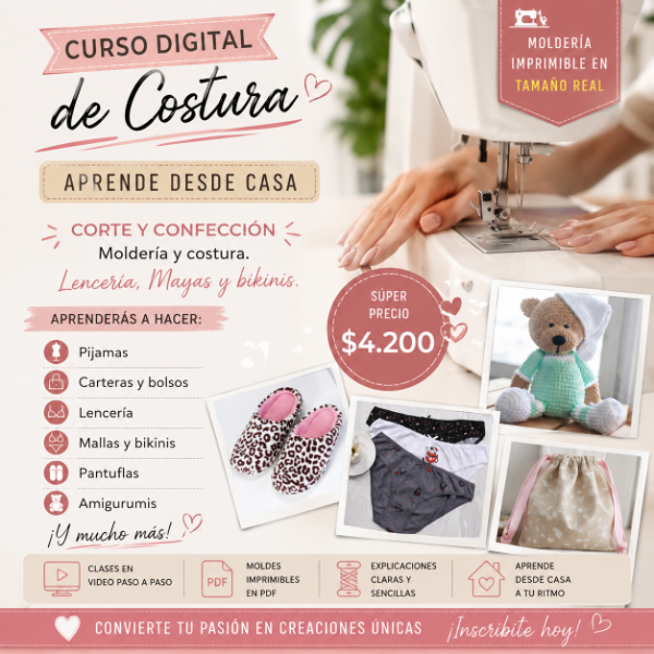 Producto - Taller Digital Completo de Costura, Moldería y Confección