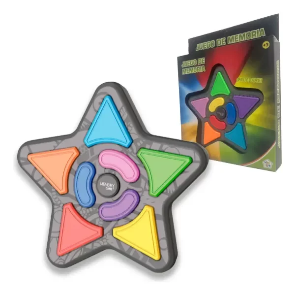 Producto - JUEGO MEMORIA ELECTRONICO CON LUZ Y SONIDO FORMA ESTRELLA PIXELBAGS
