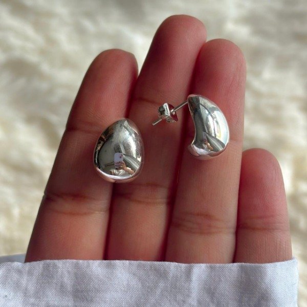 Producto - Aros gota acero blanco (cod.785)