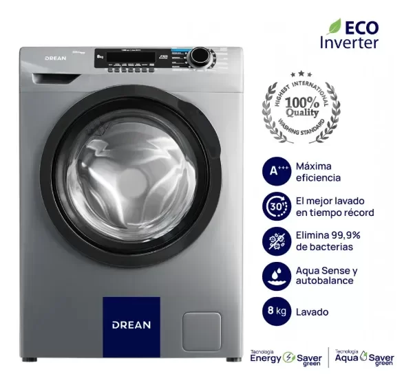 Producto - Lavarropas Drean Carga Frontal 8 Kg Gris  Lfdr0814sg0 - 0