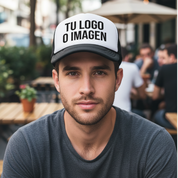 Producto - Gorra Trucker color frente blanco personalizada