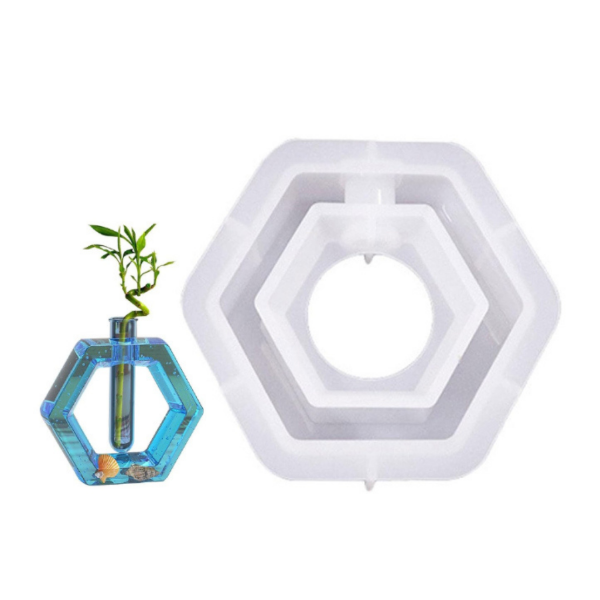 Producto - MOLDE SILICONA FLORERO HIDROPONIA HEXAGONAL BM3724 - 0