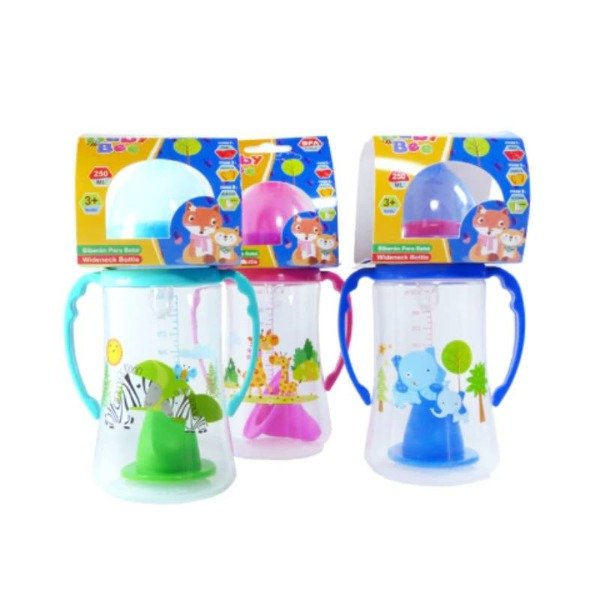 Producto - Mamadera con boca ancha con pico y tetina 330ml (BABY BEE)