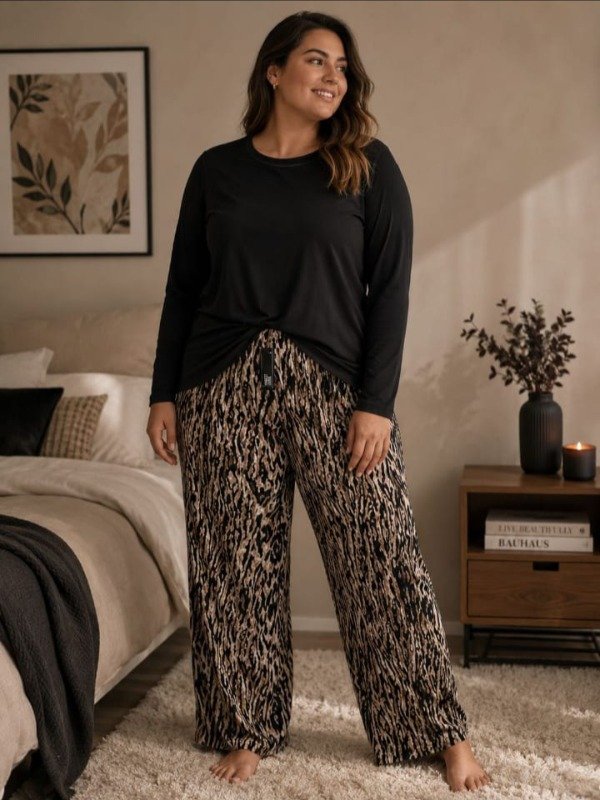 Producto - Pijama algodón premium print negro T.2-3