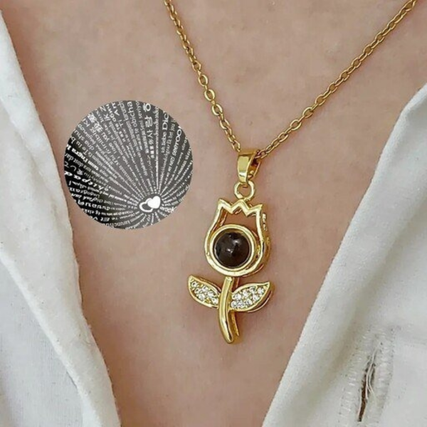 Producto - Collar tulipan Te amo en 100 idiomas