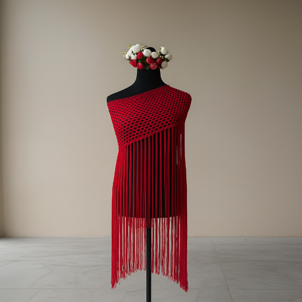 Producto - Flecos Circulares para Escote Anchos Rojo PRE VENTA