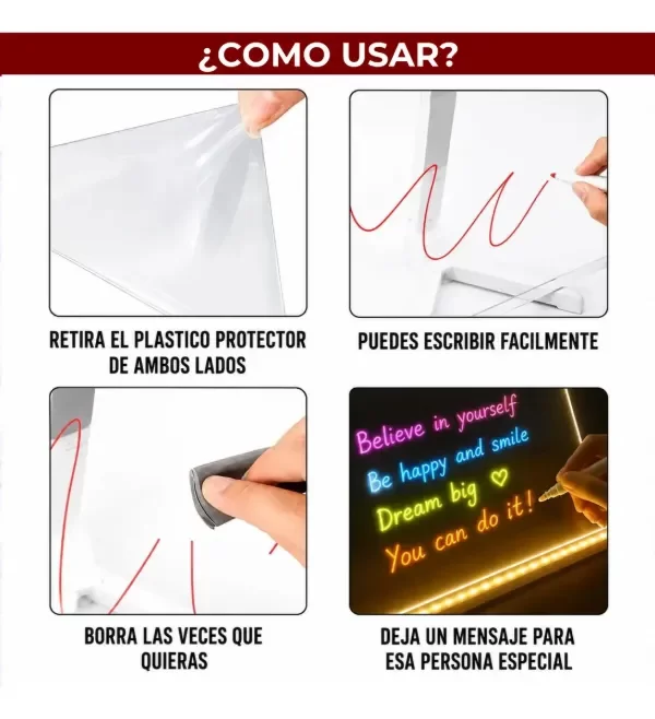Producto - Pizarra Luminosa con crayones de Neon 20x30 - 3
