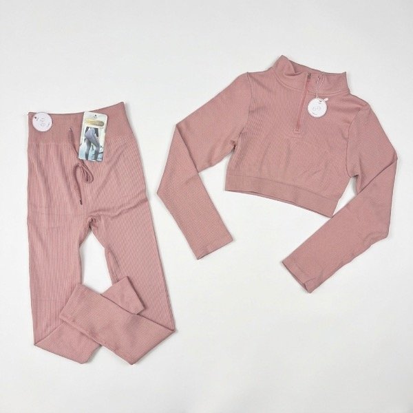 Producto - Conjunto Acanalado Mangas Largas Sin Push Up T.U (S/M)