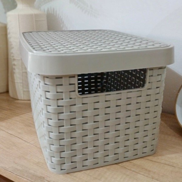 Producto - Caja Con Tapa New Rattan Beige 20L 2330