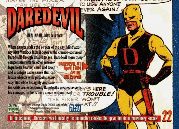 Producto - 1993 SkyBox Marvel Masterpieces  #22 - Daredevil - 1