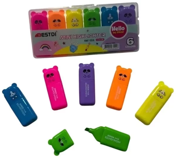 Producto - Resaltadores Ositos Set x6 Flúo 7232