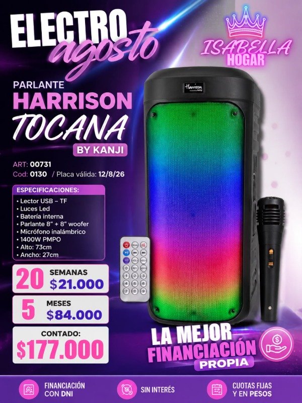 Producto - PARLANTE TOCANA HARRISON BY KANJI - 0