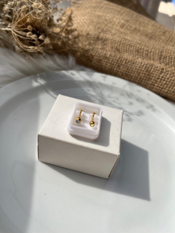 Producto - Abridores de acero dorado con strass tornasolado