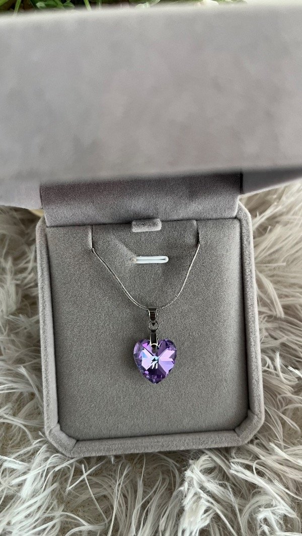 Producto - Collar corazón cristal violeta - 1