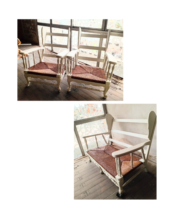 Producto - Sillones provenzal fibra natural c almohadones / 1 de 2 cuerpos y 2 de 1 cuerpo