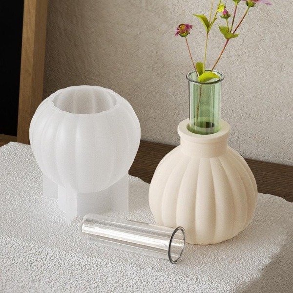 Producto - Molde de silicona florero esfera rayada