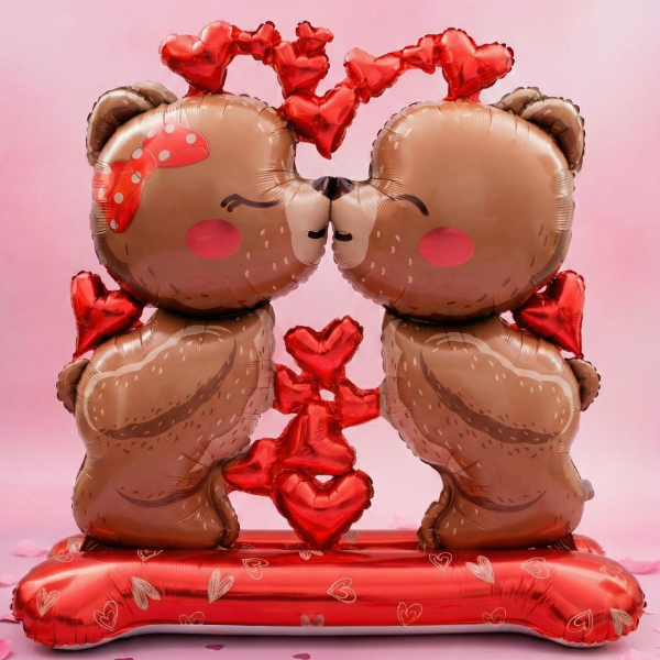 Producto - Globo Ositos corazones con base 1.2x 1.5mts