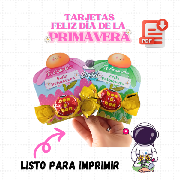 Producto - Tarjetas Imprimibles Feliz Día De La Primavera DigitalBaires