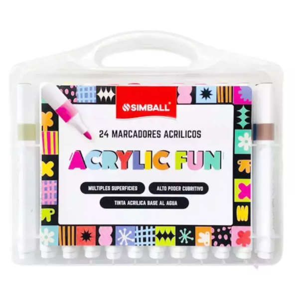 Producto - Marcadores Acrílicos Simball Acrylic Fun X 24 Colores Color Surtidos