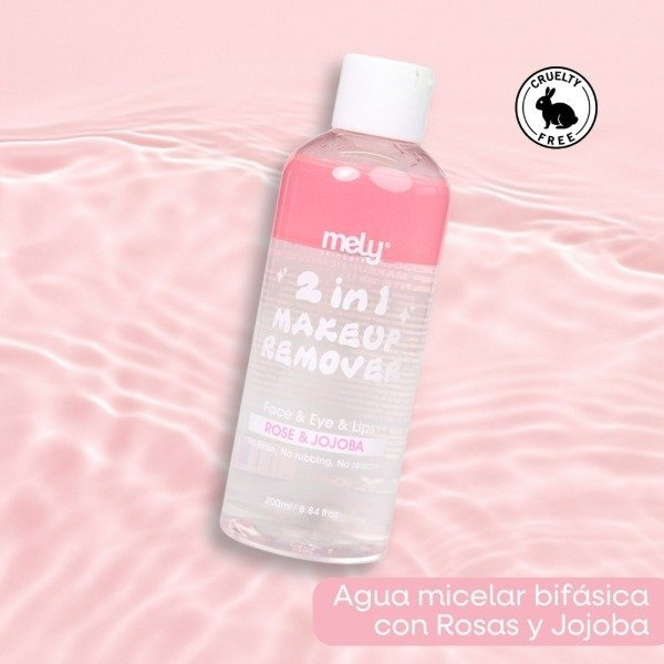 Producto - Agua micelar bifasica con agua de rosas y extracto de Jojoba 200ml - Mely