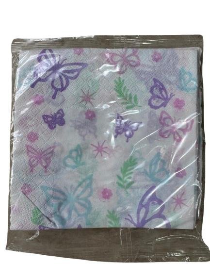Producto - Servilleta Mariposas pastel  32x32x20 un